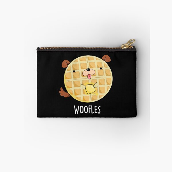 Item preview, Woofles Funny Doggy Waffle Puns (Dark BG) designed and sold by punnybone.