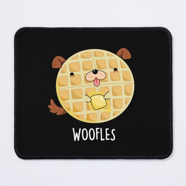 Item preview, Woofles Funny Doggy Waffle Puns (Dark BG) designed and sold by punnybone.