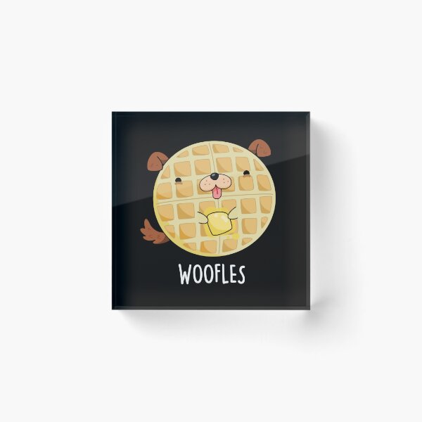 Item preview, Woofles Funny Doggy Waffle Puns (Dark BG) designed and sold by punnybone.
