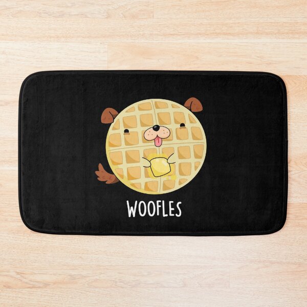 Item preview, Woofles Funny Doggy Waffle Puns (Dark BG) designed and sold by punnybone.