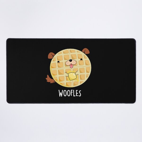 Item preview, Woofles Funny Doggy Waffle Puns (Dark BG) designed and sold by punnybone.