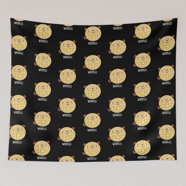 Item preview, Woofles Funny Doggy Waffle Puns (Dark BG) designed and sold by punnybone.