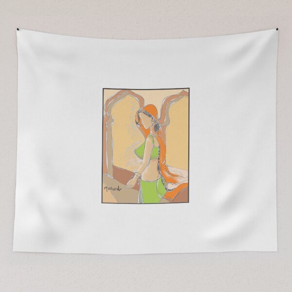Item preview, Indian Girl in Green Sari designed and sold by Sukhpal Grewal Ethnic Art.