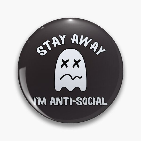 Item preview, Halloween Print - Stay Away Im Anti Social Ghost - Black designed and sold by CreepyCurator.