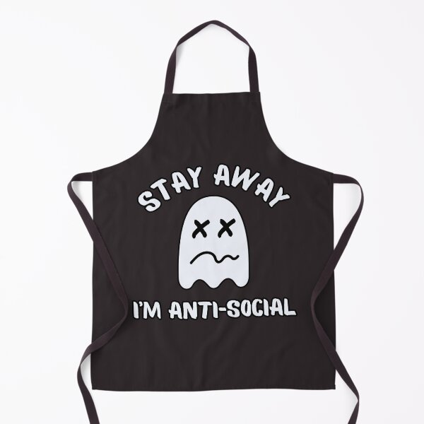 Item preview, Halloween Print - Stay Away Im Anti Social Ghost - Black designed and sold by CreepyCurator.