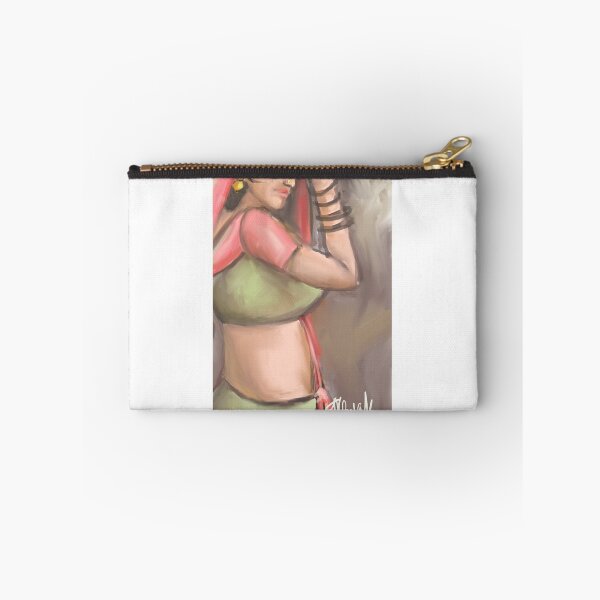 Item preview, Green and pink Sari abstract painting  designed and sold by Sukhpal Grewal Ethnic Art.