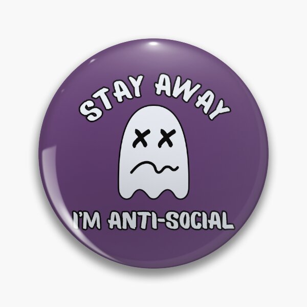 Item preview, Halloween Print - Stay Away Im Anti Social Ghost - Purple designed and sold by CreepyCurator.