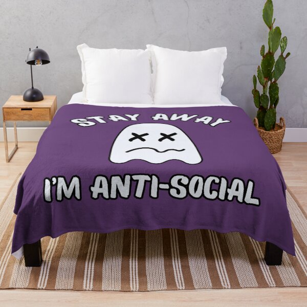 Item preview, Halloween Print - Stay Away Im Anti Social Ghost - Purple designed and sold by CreepyCurator.