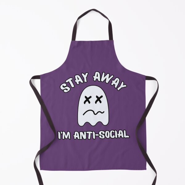Item preview, Halloween Print - Stay Away Im Anti Social Ghost - Purple designed and sold by CreepyCurator.