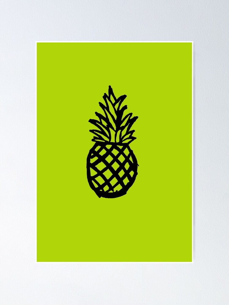 cartoon pineapple doodle poster by lecturenotes redbubble redbubble