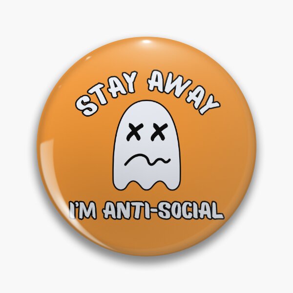 Item preview, Halloween Print - Stay Away Im Anti Social Ghost - Orange designed and sold by CreepyCurator.