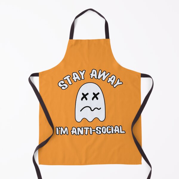 Item preview, Halloween Print - Stay Away Im Anti Social Ghost - Orange designed and sold by CreepyCurator.