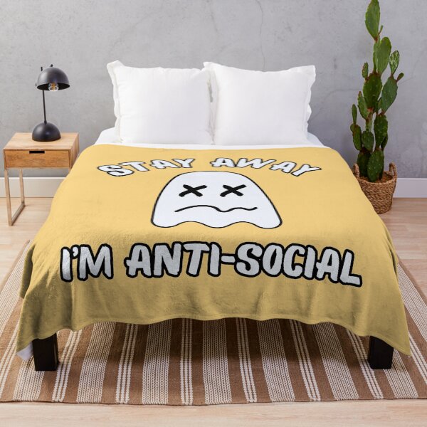 Item preview, Halloween Print - Stay Away Im Anti Social Ghost - Yellow designed and sold by CreepyCurator.