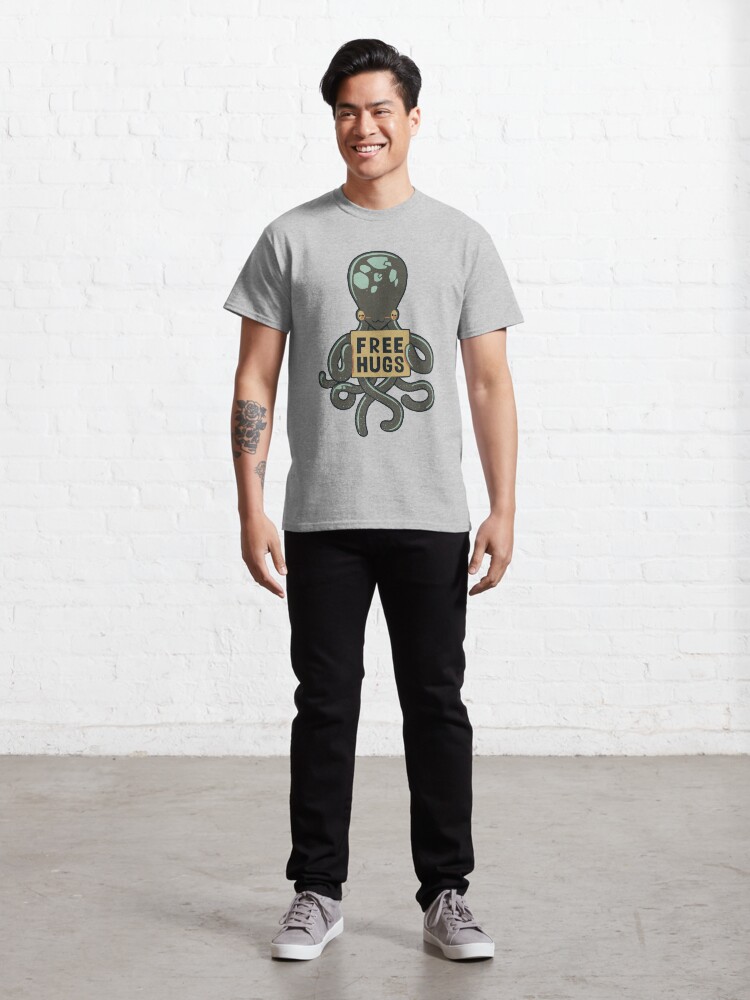 Thumbnail 3 of 7, Classic T-Shirt, Free Hugs Octopus designed and sold by tobiasfonseca.
