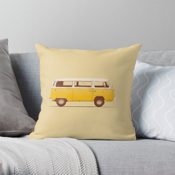 Yellow Van Throw Pillow