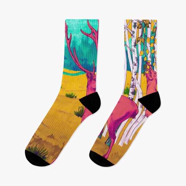 Item preview, Deer in a clearing stylized modern art designed and sold by AlexSin.