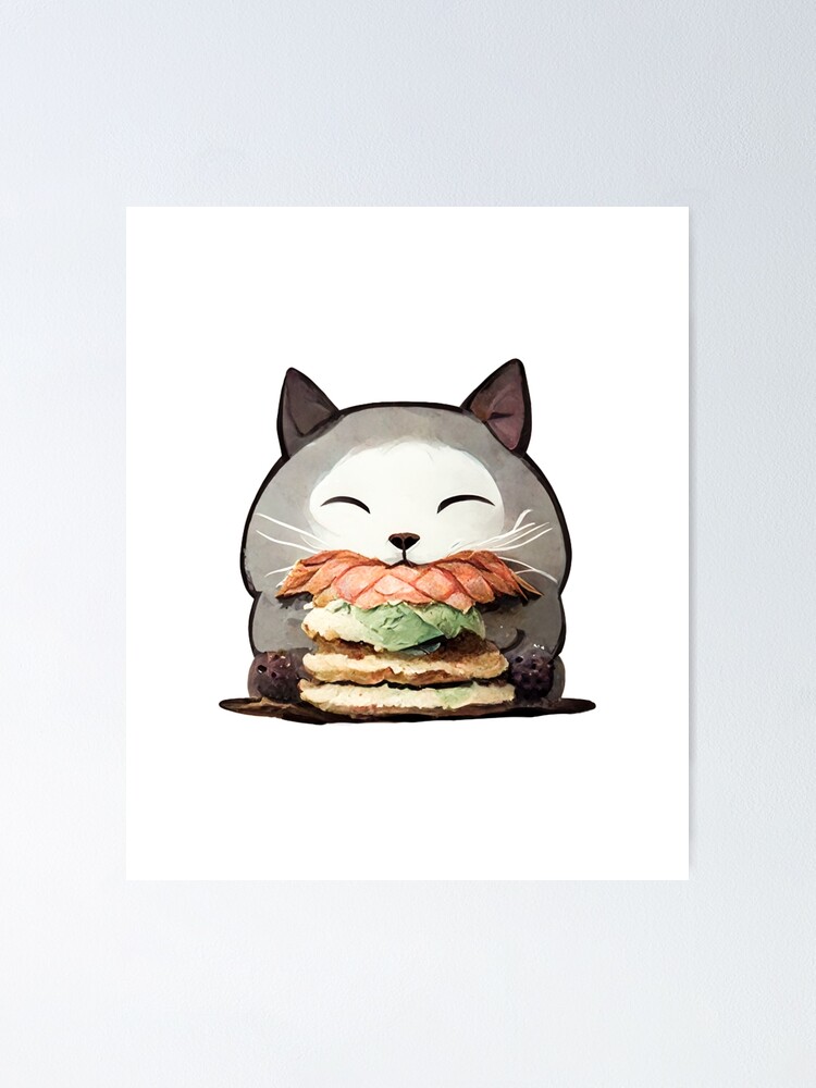 Vetor de Hamburguesa gato kawaii, hamburguesa en forma de gato