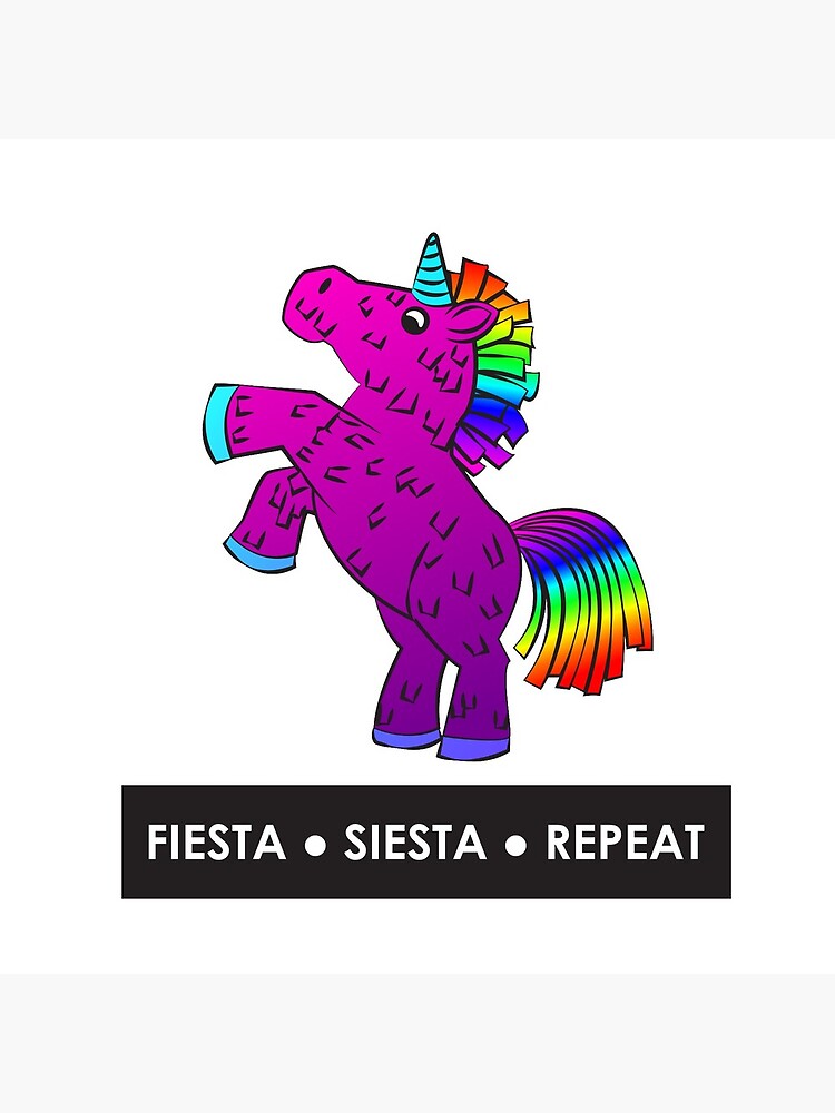 Fiesta, Siesta, Repeat with Unicorn Piñata (Purple and Rainbow) by Kristina-Thalin