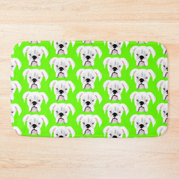 Item preview, WHITE BOXER DOG PUPPY GREEN designed and sold by GIVENGRACE.ART.