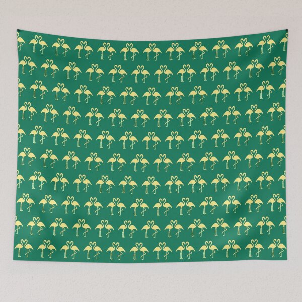 Item preview, Couple flamingo pattern - yellow and green designed and sold by LaBelleMaison.