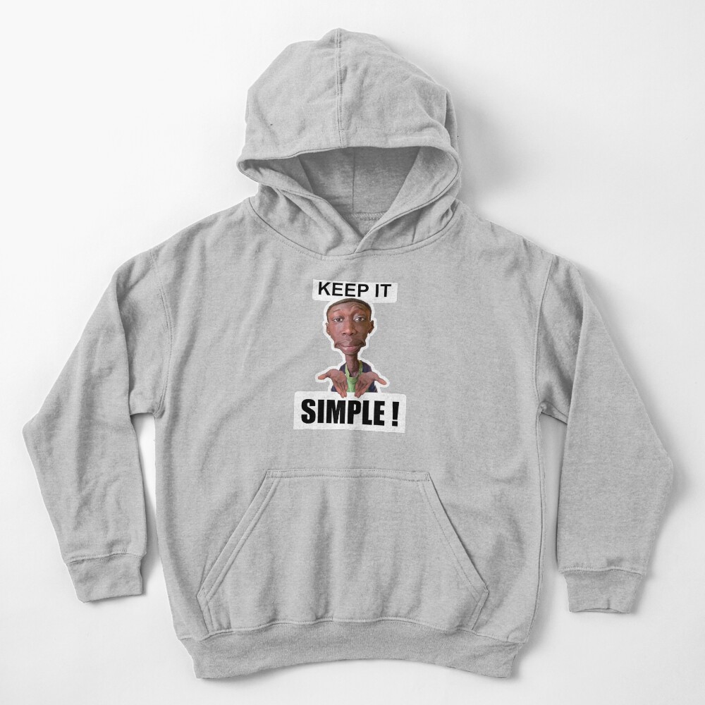 Khaby Lame Caricature Simple Kids Pullover Hoodie