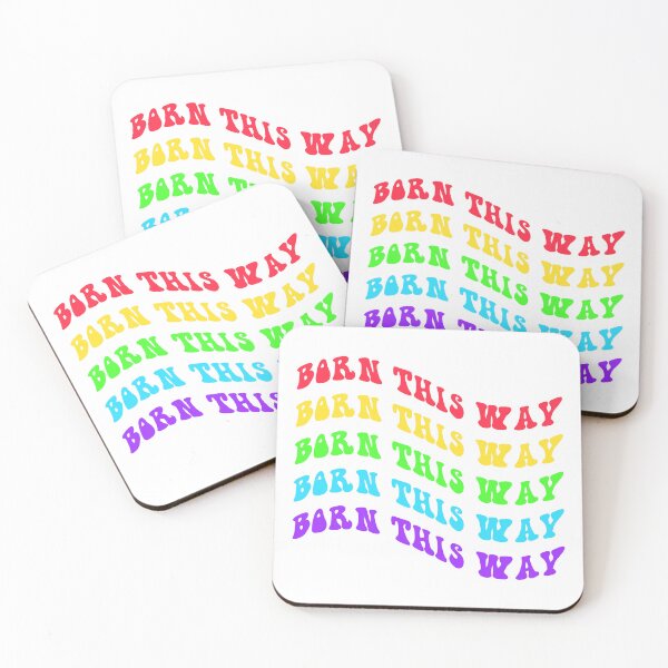 Item preview, BORN THIS WAY LGBT Pride Flag Text Rainbow designed and sold by everything4eva.