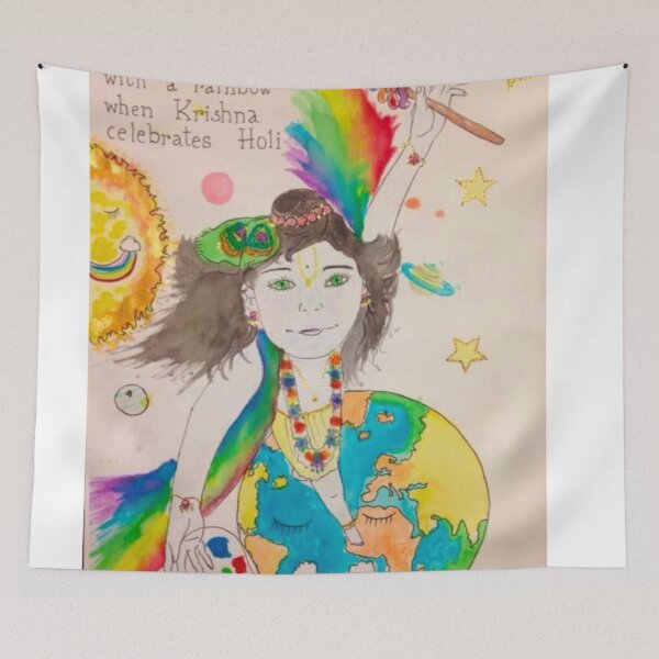 Item preview, Krishna celebrating Holi designed and sold by AliciaSanson.