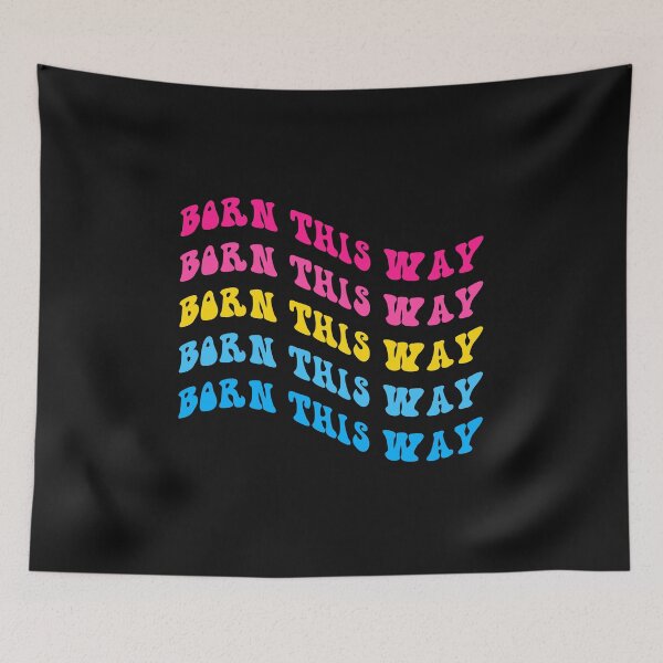 Item preview, BORN THIS WAY Pansexual Pride Flag Text designed and sold by everything4eva.