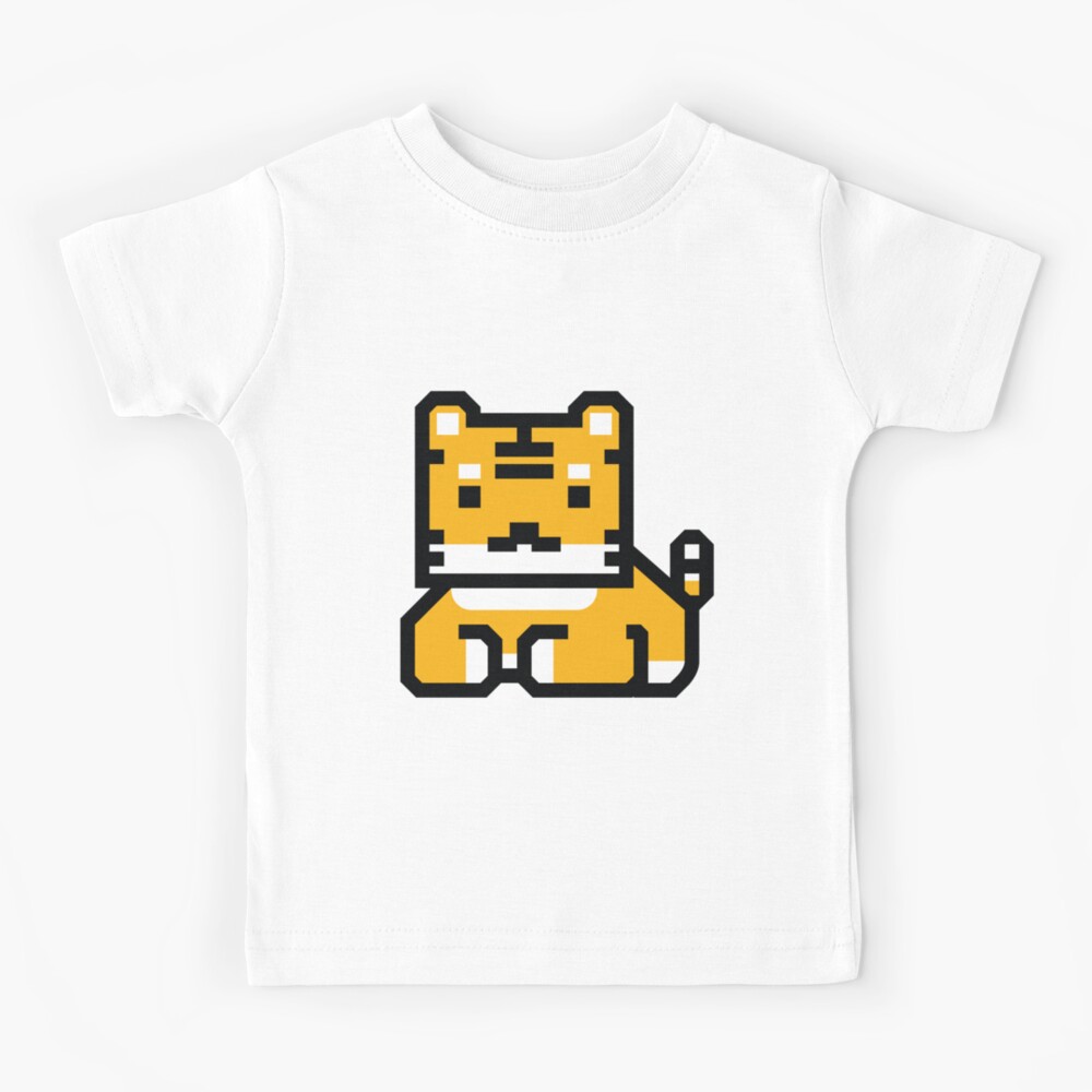 Golden yellow tiger character in the colorful universe Kids T-Shirt