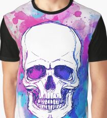Watercolor Skull Graphic T-Shirt