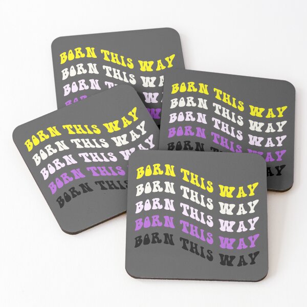 Item preview, BORN THIS WAY Nonbinary Pride Flag Text designed and sold by everything4eva.
