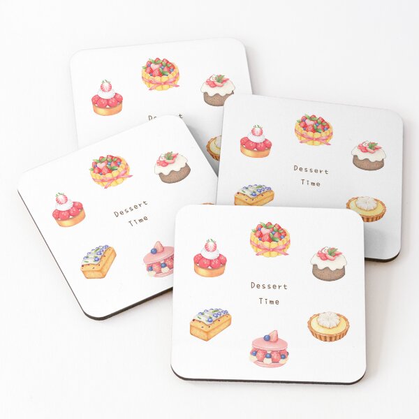 Item preview, Fruit Dessert Illustration Pack 色鉛筆甜點插畫 - Charlotte Cake, Chiffon, Lemon and Strawberry Tart, Macaron, Blueberry Pound Cake designed and sold by Rose Chiu.