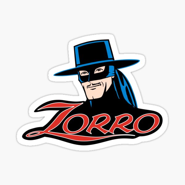 Comic Style Zorro with Logo Sticker