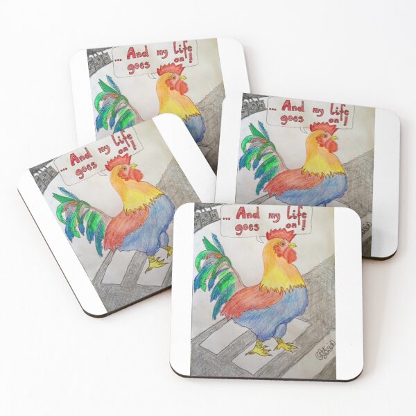 Item preview, Rooster crossing the road designed and sold by AliciaSanson.
