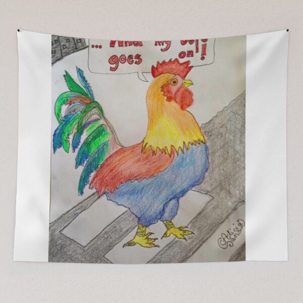 Item preview, Rooster crossing the road designed and sold by AliciaSanson.