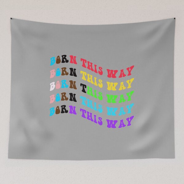 Item preview,  BORN THIS WAY Progress Pride Flag Text designed and sold by everything4eva.