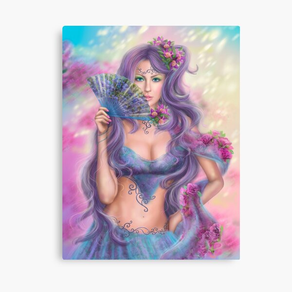 Girl with a fan Canvas Print