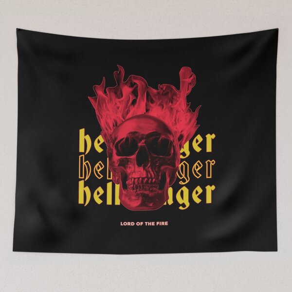 Item preview, Hellinger Lord Of Fire Creepy Skull Hell Fire Halloween For Men Women Kids Gift Idea designed and sold by Countrysmart.