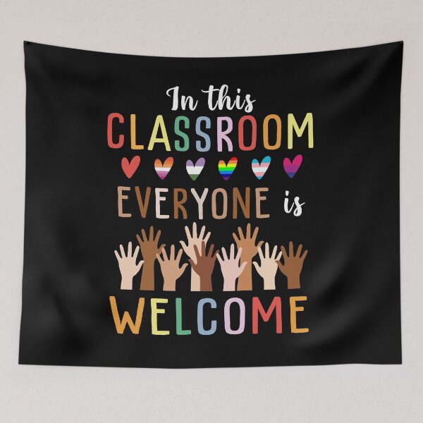 Item preview, In this classroom everyone is welcome funny colorful cute love rainbow equality designed and sold by elizabethdawnn.