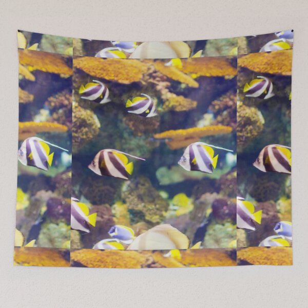 Item preview,   Cute colourful blue sea or ocean or blue water and fishes swimming design designed and sold by BEAUTY ⭐⭐⭐⭐⭐.