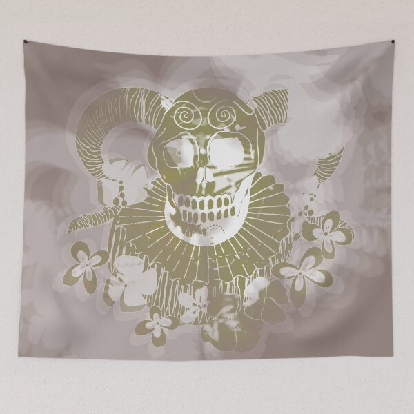 Item preview, Romantic victorian gothic horror dream horned skull neutral tone designed and sold by LynseysArtShop.