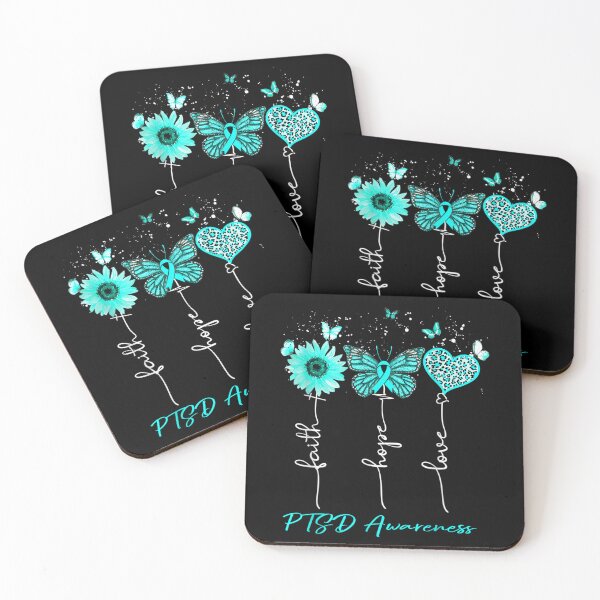 Item preview, PTSD Awareness Faith Hope Love Leopard Sunflower designed and sold by Jonathanhagerst.