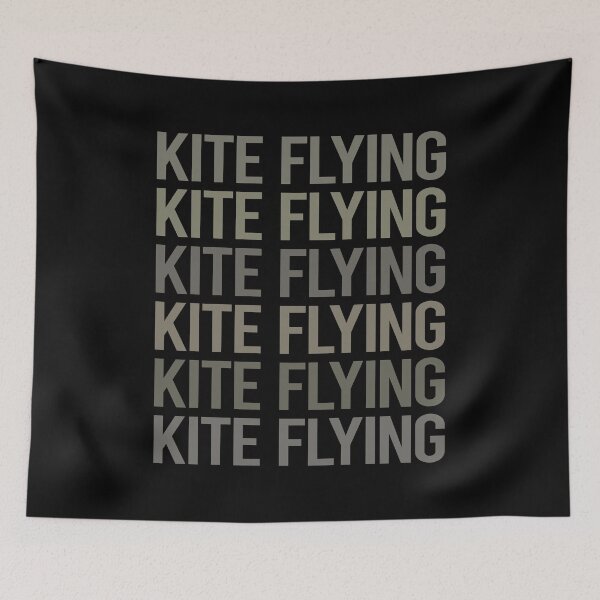 Item preview, Gray Text Art Kite Flying designed and sold by TartSpiderWeb.
