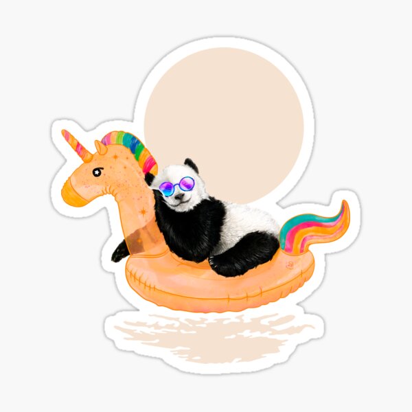 Chillin Unicorn Panda Sticker