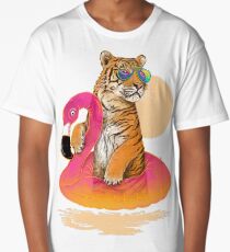 Chillin, Flamingo Tiger Long T-Shirt