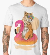 Chillin, Flamingo Tiger Men's Premium T-Shirt