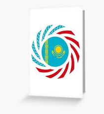 Kazakhstani American Multinational Patriot Flag Series Greeting Card