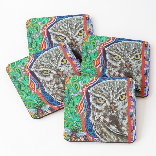 Item preview, Owl and bee designed and sold by MarkBetsonArt.
