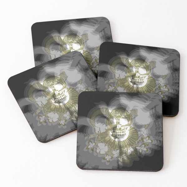 Item preview, Romantic victorian gothic horror dream horned skull monochrome tone designed and sold by LynseysArtShop.