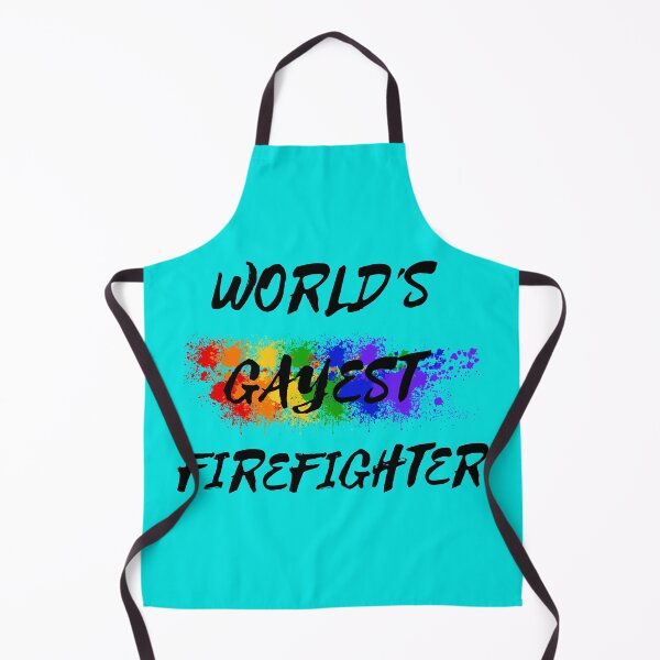 Item preview, World's Gayest Firefighter LGBT Colors For Proud Gay Firefighters In Cyan designed and sold by LuckyKermit.
